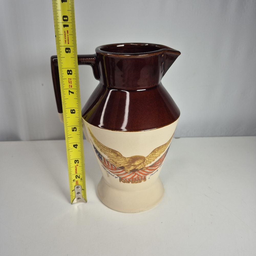 National Gallery of Art Carved Wooden Eagle Ceramic Pitcher. - Picture 6 of 14